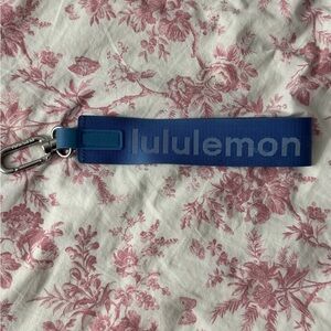 Lululemon Blue Logo Wrist Strap Keychain